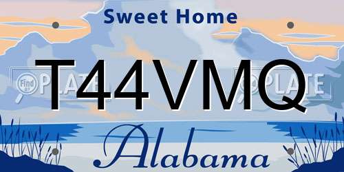 T44VMQ Alabama License Plate