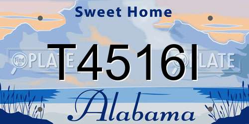 T4516I Alabama License Plate