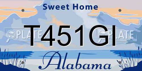 T451GI Alabama License Plate