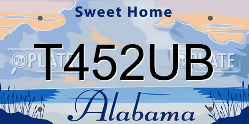 T452UB Alabama License Plate