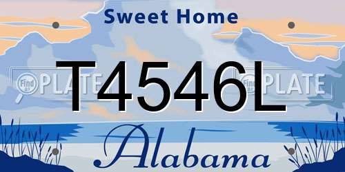 T4546L Alabama License Plate