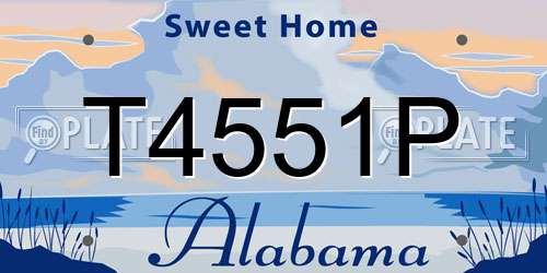 T4551P Alabama License Plate
