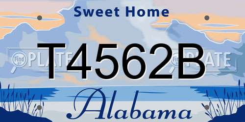 T4562B Alabama License Plate