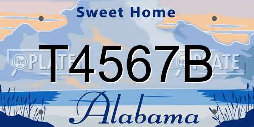 T4567B Alabama License Plate