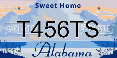 T456TS Alabama License Plate