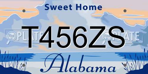 T456ZS Alabama License Plate