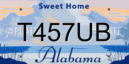 T457UB Alabama License Plate