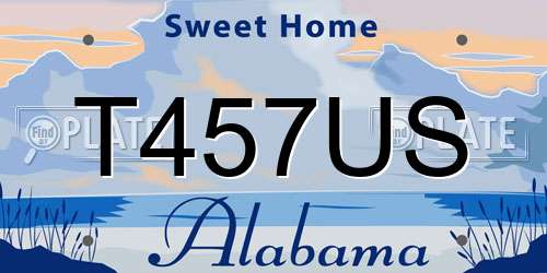 T457US Alabama License Plate