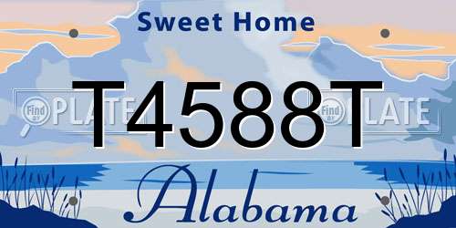 T4588T Alabama License Plate