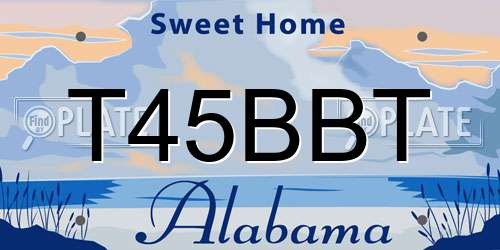 T45BBT Alabama License Plate