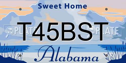 T45BST Alabama License Plate