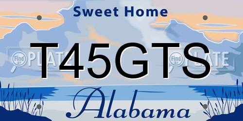 T45GTS Alabama License Plate