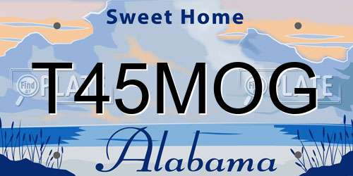 T45MOG Alabama License Plate