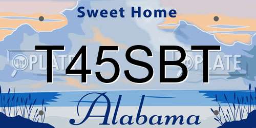 T45SBT Alabama License Plate
