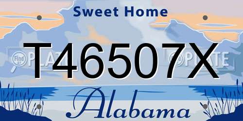 T46507X Alabama License Plate