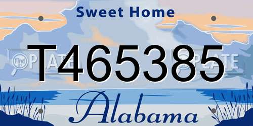 T465385 Alabama License Plate