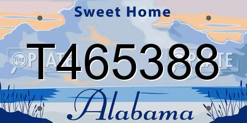 T465388 Alabama License Plate