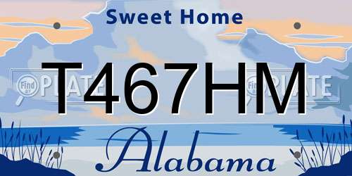 T467HM Alabama License Plate