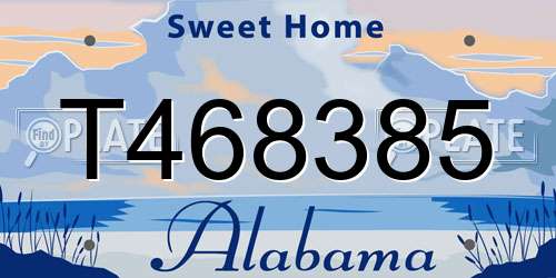 T468385 Alabama License Plate
