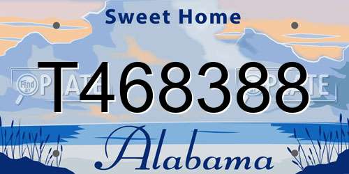 T468388 Alabama License Plate