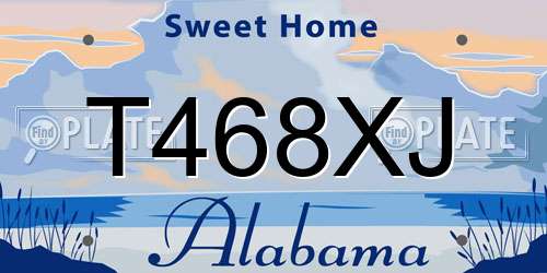 T468XJ Alabama License Plate