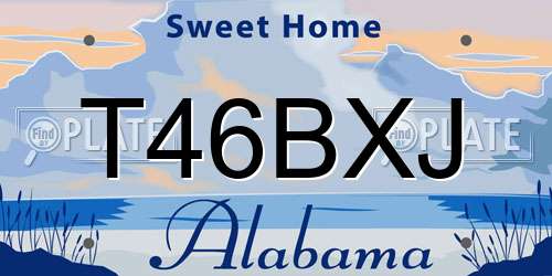 T46BXJ Alabama License Plate