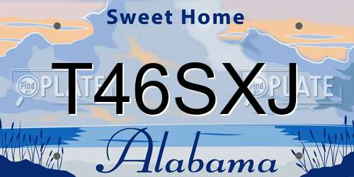 T46SXJ Alabama License Plate