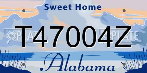 T47004Z Alabama License Plate