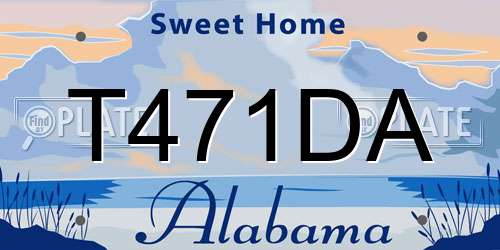 T471DA Alabama License Plate
