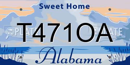 T471OA Alabama License Plate