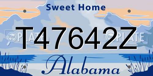 T47642Z Alabama License Plate