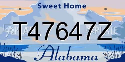 T47647Z Alabama License Plate