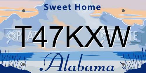T47KXW Alabama License Plate