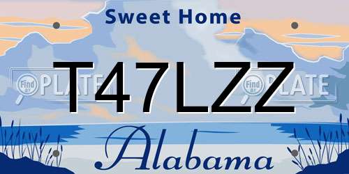 T47LZZ Alabama License Plate