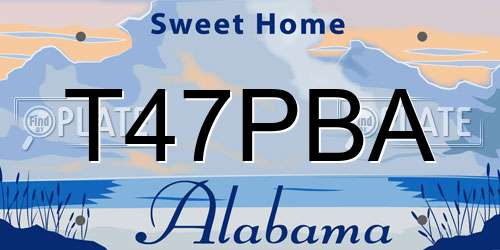 T47PBA Alabama License Plate