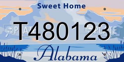 T480123 Alabama License Plate