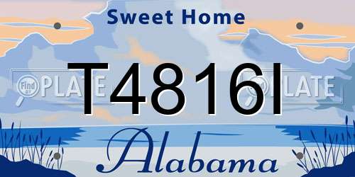 T4816I Alabama License Plate