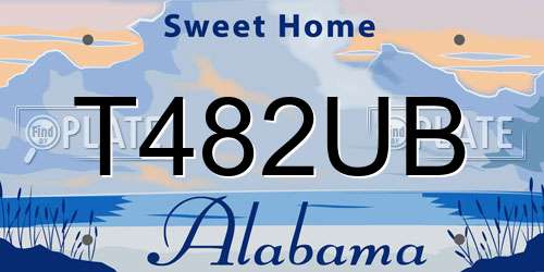 T482UB Alabama License Plate