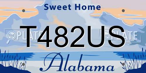 T482US Alabama License Plate