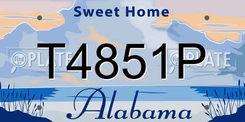 T4851P Alabama License Plate