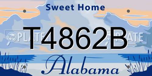 T4862B Alabama License Plate