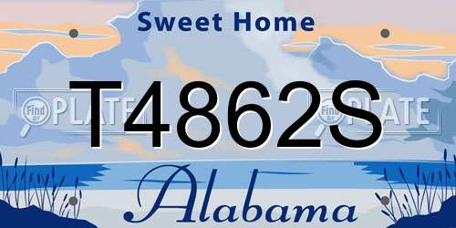 T4862S Alabama License Plate