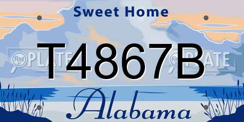 T4867B Alabama License Plate