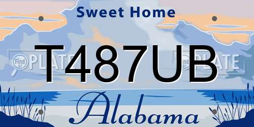 T487UB Alabama License Plate