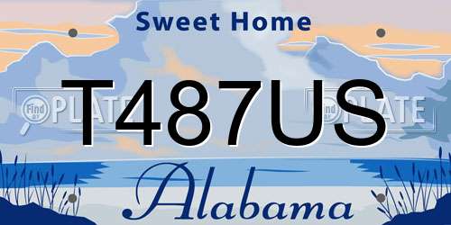 T487US Alabama License Plate