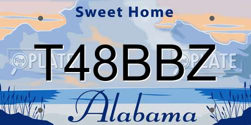 T48BBZ Alabama License Plate