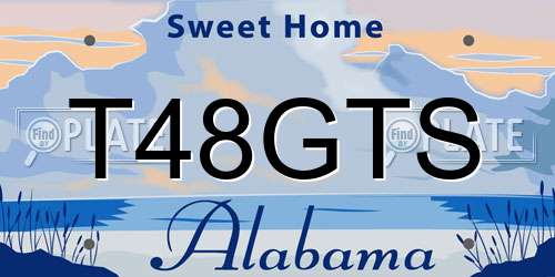T48GTS Alabama License Plate