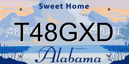 T48GXD Alabama License Plate