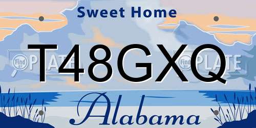T48GXQ Alabama License Plate