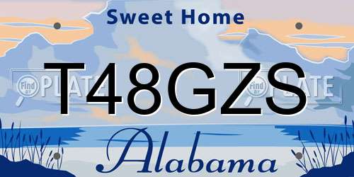T48GZS Alabama License Plate